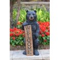 thumbnail image 1 of Statue de Jardin Ours Noir Debout avec Panneau de Bienvenue, 1 of 3