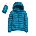 thumbnail image 2 of Packable down Jacket, Lightweight Hooded Puffer, White Duck down Coat Blue L , Coat, 2 of 5