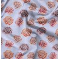 thumbnail image 1 of Soimoi Blue Rayon Fabric Rose Floral Print Fabric by the Yard 56 Inch Wide, 1 of 6