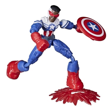 Marvel Avengers Bend and Flex - Figurine flexible de super-héros Captain America de 15 cm, avec accessoire, pour enfants à partir de 6 ans