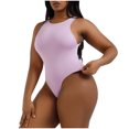 thumbnail image 1 of Yuyuzo Bodysuits for Women Belly Control Sleeveless Racerback Tank Top 1 Piece Crew Neck Rompers, 1 of 4