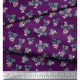 thumbnail image 2 of Soimoi Tissu en Coton Canard Feuilles & Roses Imprimés Floraux au Mètre 42 Pouces de Large, 2 of 3