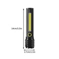 thumbnail image 2 of Dvkptbk Flashlight Alliage d'Aluminium USB Recharge Extérieure Flashlight Longue Portée Lumière Forte Camping et Randonnée LED Zoom Télescopique Haute Luminosité Flashlight Essentiels de Camping, 2 of 2