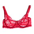 thumbnail image 4 of Soutien-gorge en Dentelle Florale pour Femmes à Col en V, Bretelles Ajustables, à Armatures, Aguichant, 4 of 4