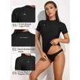 thumbnail image 3 of Rash Guard for Women Short Sleeve Swim Shirts UPF 50+ Basic Rashguard Top, 3 of 6