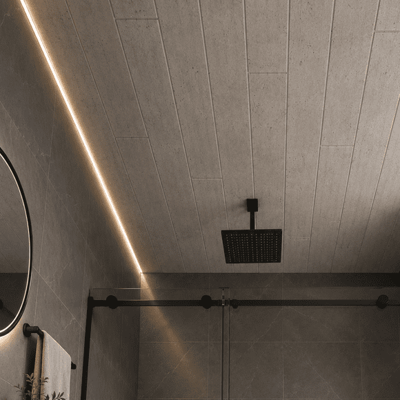Concrete Look Foam Glue Up Ceiling Planks to Cover Popcorn Ceiling, Pack of 24 (covers 43 sq.ft)