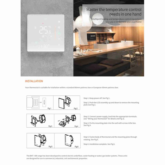 Contrôleur de Température Thermostat Intelligent Wi-Fi Programmable Hebdomadaire Prend en Charge le Contrôle Tactile/ Application Mobile/ Commande Vocale Compatible avec Alexa/ Maison, pour Chauffage de l'Eau 5A Blanc