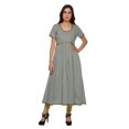 thumbnail image 1 of Moomaya Longues Robes Tuniques en Coton Imprimé à Manches Courtes avec Fente avant pour Femmes, 1 of 6