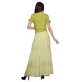 thumbnail image 4 of Moomaya Printed Rayon Cold Shoulder Crop Top And Skirt Ethnic Set For Women, 4 of 6