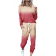 thumbnail image 1 of Yuyuzo Ensemble 2 Pcs Automne pour Femmes Patchwork Manches Longues et Pantalon Resserré Ensemble Détente, 1 of 5