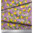 thumbnail image 3 of Soimoi Modal Satin Fabric Leaves,Floral & Lemon Vegetable Fabric Prints by Yard 42 Inch Wide, 3 of 3