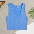 thumbnail image 4 of Tqcoqu Women's Solid Color V Neck Twisted Base Slim High Waist Shapewear Top, 4 of 4