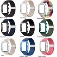 thumbnail image 3 of ALMNVO Braided Solo Loop Band Compatible with Apple Watch Bands with Case 41mm 38mm 40mm,Stretch Nylon Elastic Strap with Glass Screen Protector Case for iWatch Series 7 6 SE 5 4 3 2 1, 3 of 6