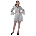 thumbnail image 2 of Moomaya Robes Mini Imprimées à Col en V pour Femmes Manches à Volants Robes de Plage pour Femmes, 2 of 4