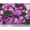 thumbnail image 2 of Soimoi Purple Velvet Fabric Floral Decor Fabric Printed BTY 58 Inch Wide, 2 of 3