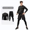 thumbnail image 3 of Men‘s 2 in 1 Compression Sportswear Suits Gym Tights Training Clothes Workout Jogging Sports Set Fitness Tracksuit Running Sets, 3 of 5