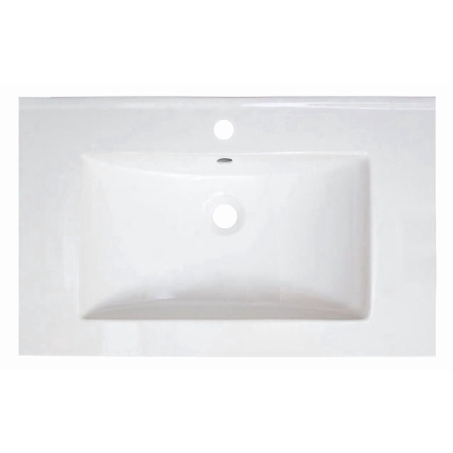 American Imaginations 30-in. W 18.5-in. D Ceramic Top In White Color For 1 Hole Faucet AI-1187