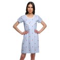 thumbnail image 1 of Moomaya Cotton Lace Neckline Sleepwear For Women Button Placket Nightdress, 1 of 5