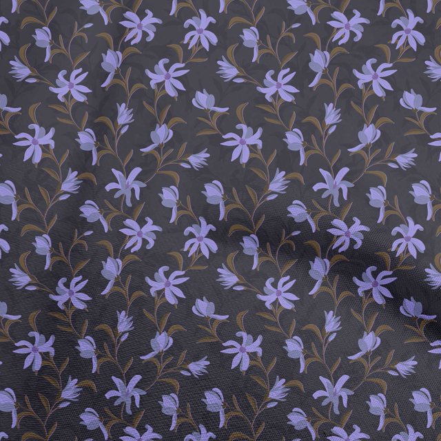 oneOone Rayon Blue Fabric Floral Retro Sewing Material Print Fabric By The Yard 56 Inch Wide