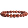 thumbnail image 1 of Natural Red Jasper Gemstone 8mm Round Beads Stretch Bracelet 7" Unisex, 1 of 1