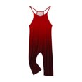 thumbnail image 3 of RXIRUCGD Girls Casual Jumpsuits Gradient Print Sleeveless Summer Rompers Long Pants With Pockets For 5-14 Years( Wine, Size:13 Years ), 3 of 6
