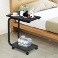 thumbnail image 4 of Gymax Set of 2 Coffee Sofa Side End Table Snack Stand Rolling Over Bed Laptop PC Desk, 4 of 10