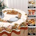 thumbnail image 4 of Nappe de l\'Action de Grâce Ronde 60 Pouces Citrouille d'Automne Récolte Décoration Nappe d'Extérieur Rustique Feuilles d'Érable d'Automne Housse de Table pour Salle à Manger Cuisine Fête des Fêtes Pique-Nique Maison Déco d'Automne, 4 of 6