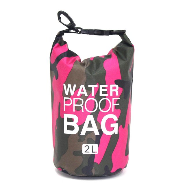 Baohd Petit Sac Imperméable 2 L Sac Bandoulière Sac d'Épaule pour Kayak Rouge Rose