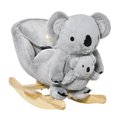 thumbnail image 1 of Qaba Jouet en Peluche Cheval à Bascule en Forme de Koala avec Poupée Gantée Sons Réalistes pour Enfant 18-36 Mois Gris, 1 of 9