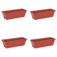 thumbnail image 1 of 4PCS Window Box Planter with Drainage Holes & Matching Saucers,17 Inch Plastic Rectangular Flower Pot for Vegetables Herbs Flower for Indoor Outdoor Garden Decor Patio Balcony Windowsill Deck Railing, 1 of 5