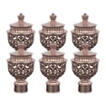 thumbnail image 1 of Maytalsory 6 Pcs Embouts de Tringle à Rideaux Décoratifs Rétro pour Bar Matériau PP, durable Fenêtre de Bureau Or Rose, 1 of 6