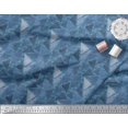 thumbnail image 2 of Soimoi Blue Poly Georgette Fabric Facets Triangle Geometric Fabric Prints by Yard 52 Inch Wide, 2 of 3