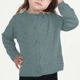 thumbnail image 2 of Fall Saving! HVOBTTY Girls Long Sleeve Open Front Cardigan, Girls Crewneck Cardigan Solid Long Sleeve Button Sweater Uniform Sweaters for Little Girls Blue, 3 Years, 2 of 5