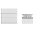 thumbnail image 1 of Pemberly Row Set of 2 Engineered Wood Dresser & Floating Nightstand in White, 1 of 10