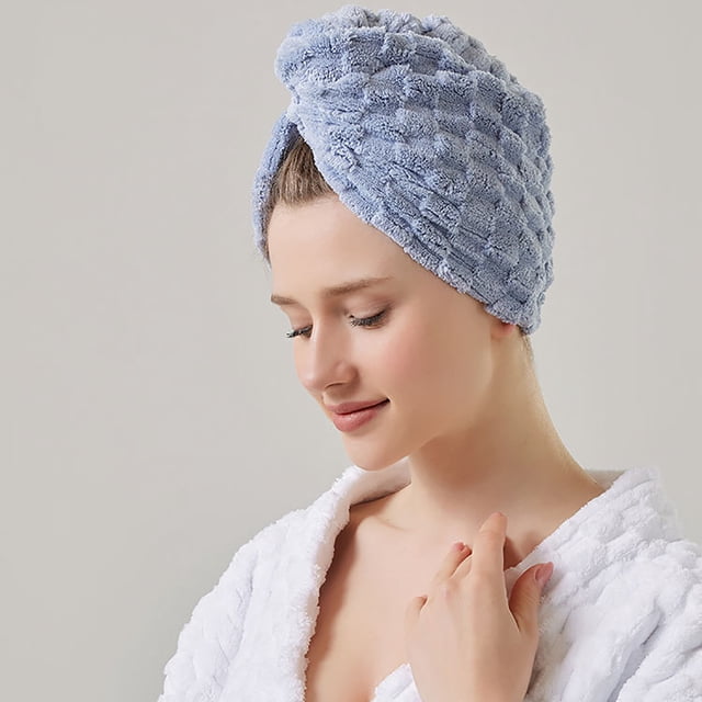 Bonnet de Douche de Luxe pour Femmes Réutilisable et Imperméable, Bonnet en Velours pour Cheveux Secs, Bonnet de Shampooing et de Douche pour Femmes, Bonnet pour Cheveux Secs à Double Couche en Velours Corail