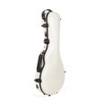 thumbnail image 3 of Crossrock Fiberglass Mandolin Case - Contoured for A & F-Style (Universal Fit) | Milky White Gloss Forest Green Velvet TSA Lock Backpack Straps Accessory Compartment - Sleek Pro Travel Case, 3 of 5