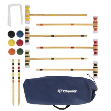 Triumph 6-Player Backyard Outdoor Croquet Set with Storage Bag