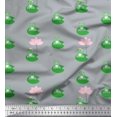 thumbnail image 1 of Soimoi Rayon Fabric Lotus & Frog Kids Print Fabric by Yard 56 Inch Wide, 1 of 3