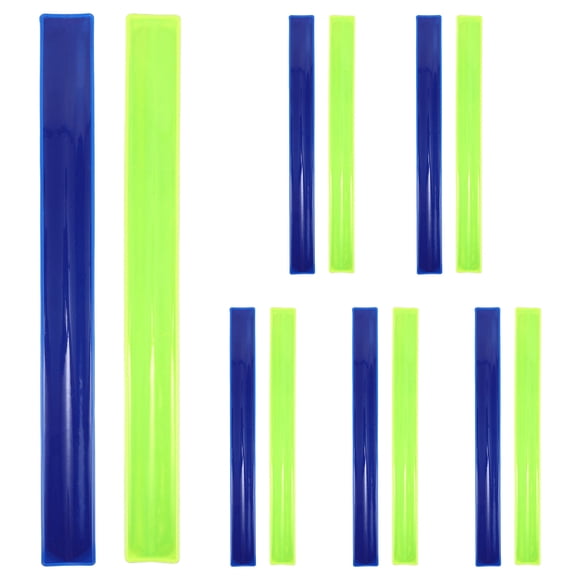 CIMAXIC Birthday 12pcs Luminous Reflective Slap Bracelets Flexible For Adults Kids Event Wristbands Wrist Bracelet Snap Band For Birthday Party Favors Outdoor Night Sports,12.01"X1.38"X0.79"