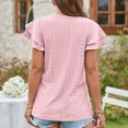 thumbnail image 4 of Birdeem Mode Femmes Été Col en V Uni Manches Courtes Aguichant Haut Blouse, 4 of 6