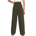 thumbnail image 4 of Timegard Wide Leg Pants for Women Elastic High Waist Running Trousers Fall Solid Color Joggers Pants, 4 of 4