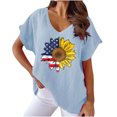 thumbnail image 1 of Birdeem Women V-Neck Print T-Shirts Fashion Comfortable Female Blouses Tops, 1 of 6