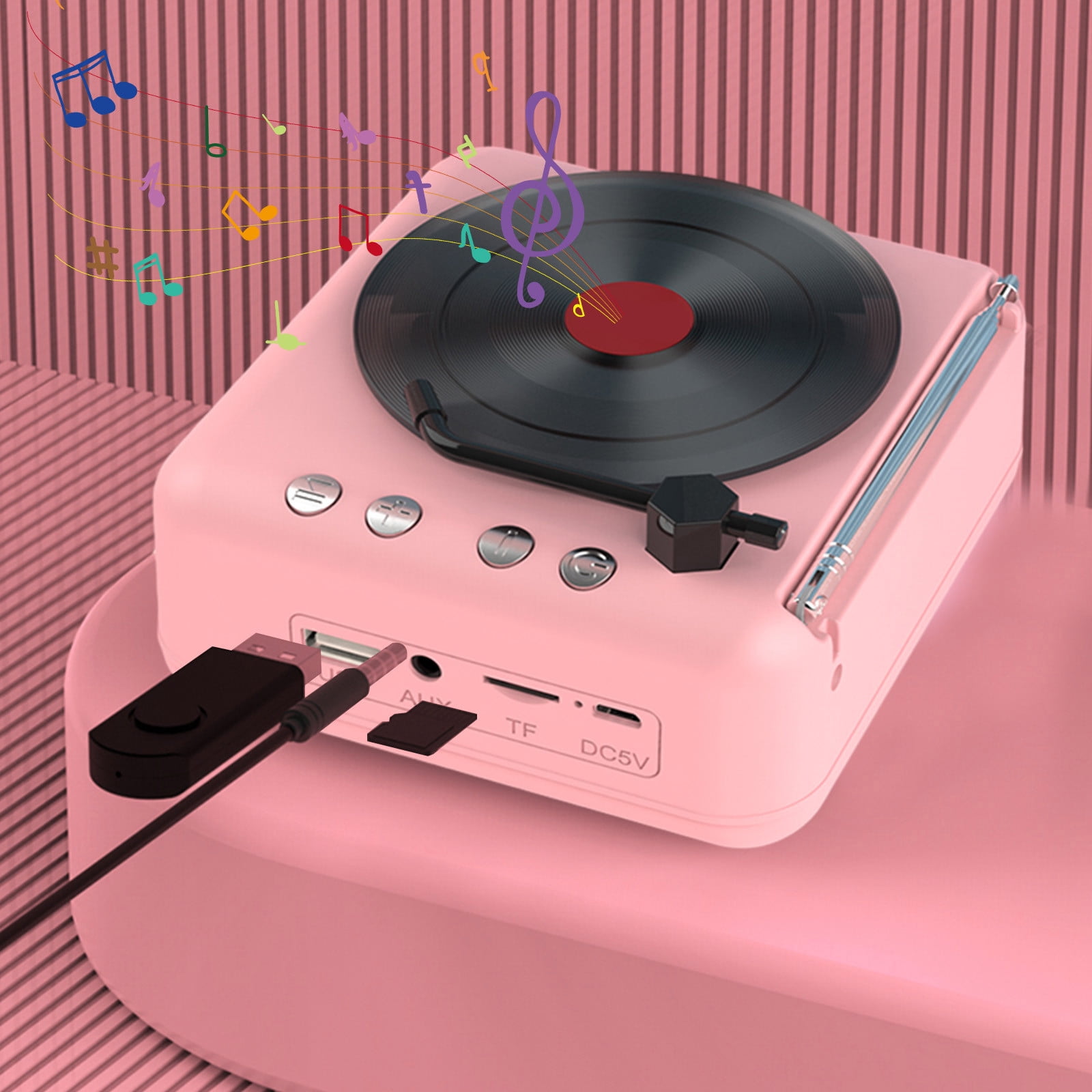 Birdeem Speakers Bluetooth Wireless, Bluetooth Speakers Portable Wireless, Record Player Wireless Bluetooth Sound Retro Creatives Mini Portable Card Insert Small Speaker Subwoofer Gift