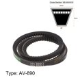 thumbnail image 2 of Unique Bargains 890mm Inner Girth 10mm Width Cogged V Belts Rubber Drive Belt for Power Transmission, 2 of 6