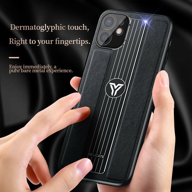 Luxury Magnetic Shockproof Leather Slim Phone Case Fashion Cover for iPhone 12 Pro Max (Red)