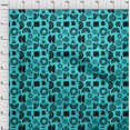 thumbnail image 4 of oneOone Tissu Georgette Viscose Bleu Turquoise Abstrait pour Robe Tissu Imprimé au Mètre 42 Pouces de Large, 4 of 4
