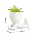 thumbnail image 2 of Human Shaped Flowerpots Mini Ceramics Potted For Home Decor-No Included Plant, 2 of 10
