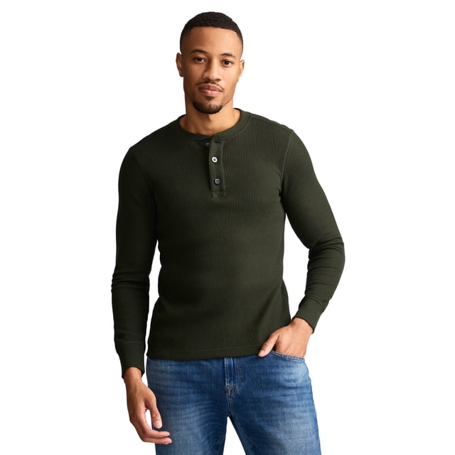 Jockey Men's Long Sleeve Waffle Henley