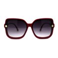 thumbnail image 1 of Womens Oversize 90s Designer Rectangle Butterfly Plastic Sunglasses Red Smoke, 1 of 4