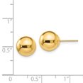 thumbnail image 2 of 14k Yellow Gold 9mm Ball Stud Earrings Button, 2 of 6